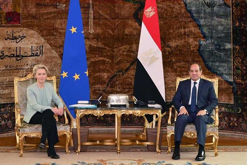 Egyptian President Abdel Fattah El-Sisi receives European Commission President Ursula von der Leyen 