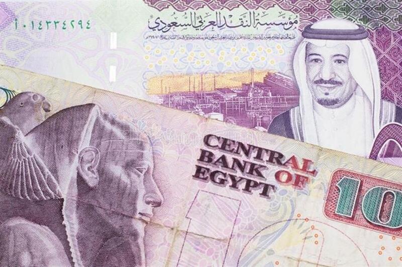 Egyptian and Saudi currencies. 