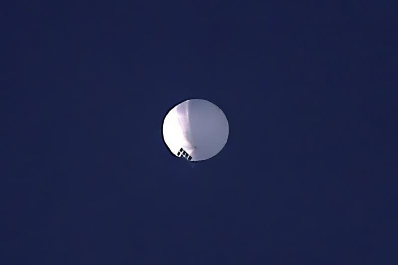 A high altitude balloon floats over Billings, Mont.