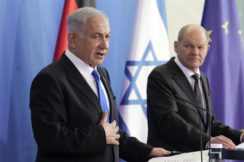 Benjamin Netanyahu and Olaf Scholz 