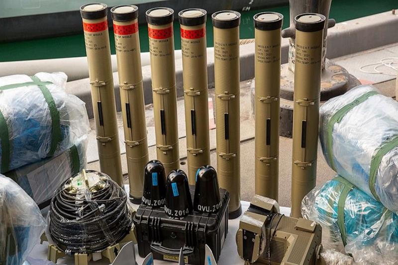 Seized weapons on Gulf of Oman