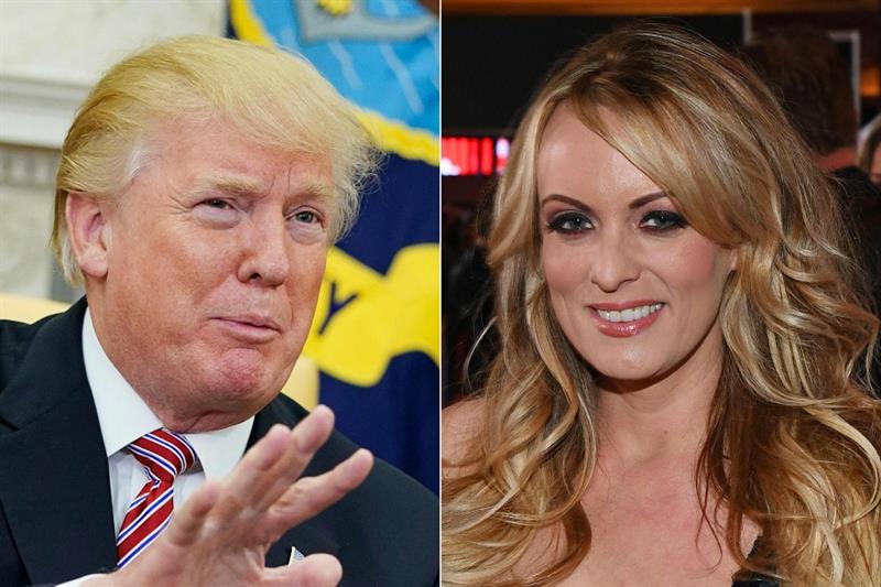 US President Donald Trump and adult film actress/director Stormy Daniels 