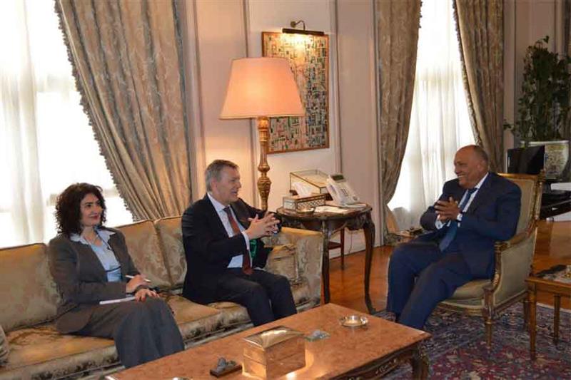 Egypt s Foreign Minister Sameh Shoukry meets with UNRWA Commissioner-General Philippe Lazzarini in C