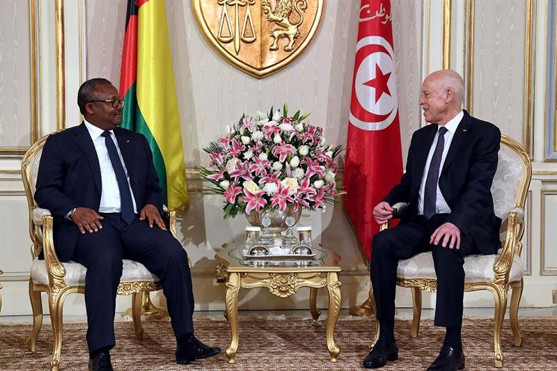 Tunisian President Kais Saied meeting President of Guinea-Bissau Umaro Mokhtar Sissoco at the Cartha