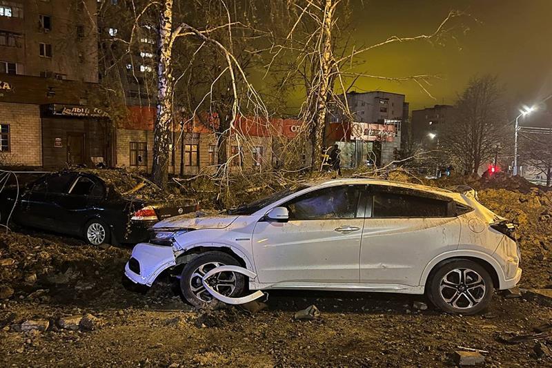 Damage after an explosion in the city of Belgorod. 