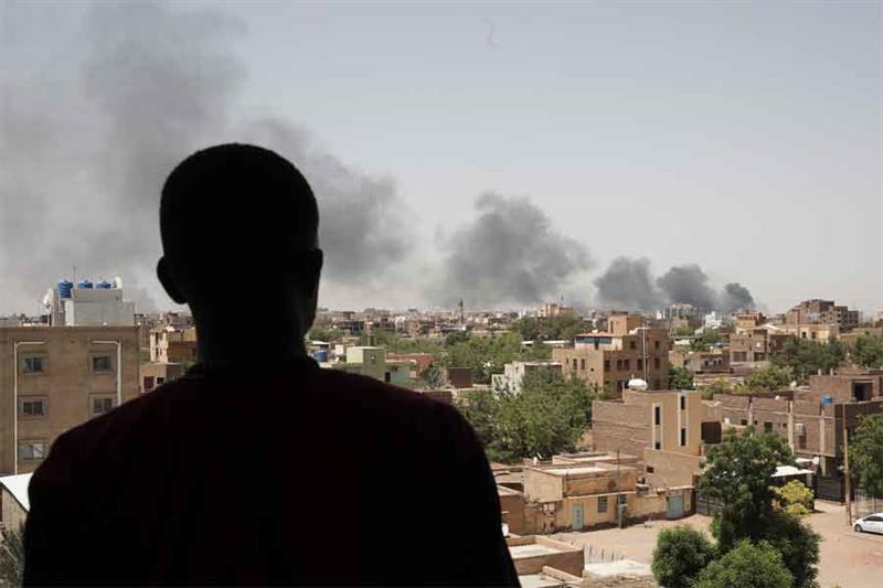 Smoke is seen in Khartoum, Sudan, Saturday, April 22, 2023.  AP