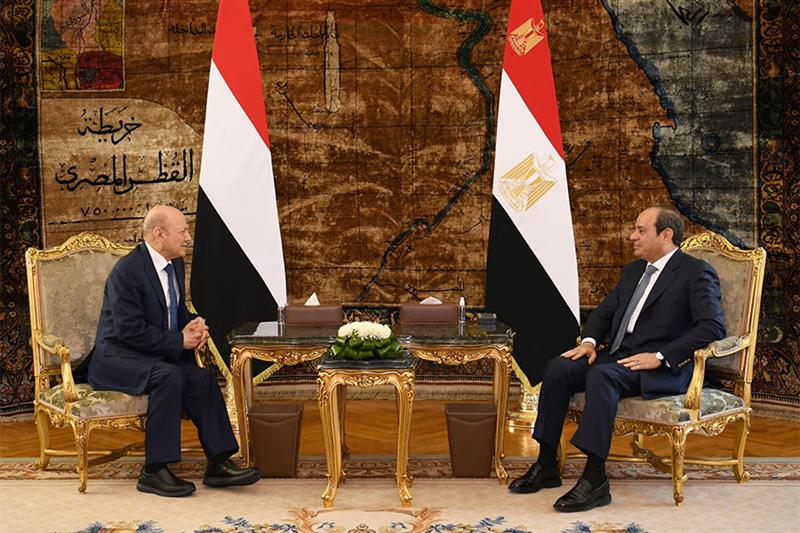 President Abdel Fattah El-Sisi met with Rashad al-Alimi, Chairman of Yemen s Presidential Leadership