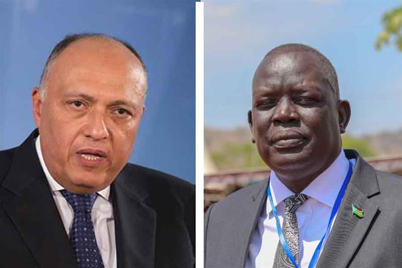 Egypt s Foreign Minister, Sameh Shoukry and South Sudan Deng Dau