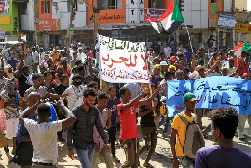 Civilians protest in Sudan