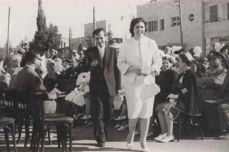 Former mayor of Jerusalem Ruhi Al-Khatib, and his wife who was exiled to Jordan