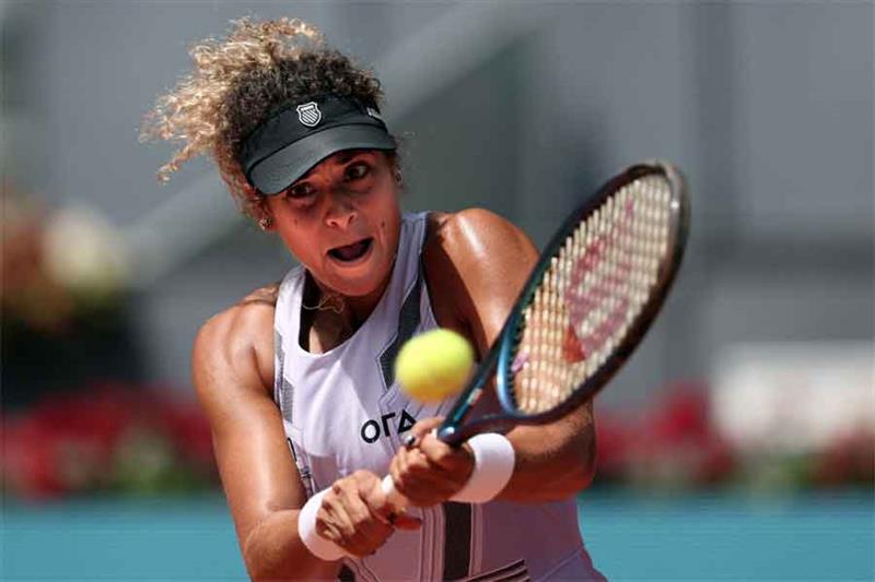 Egypt s Mayar Sherif returns the ball to Belarus  Aryna Sabalenka during their 2023 WTA Tour Madrid 