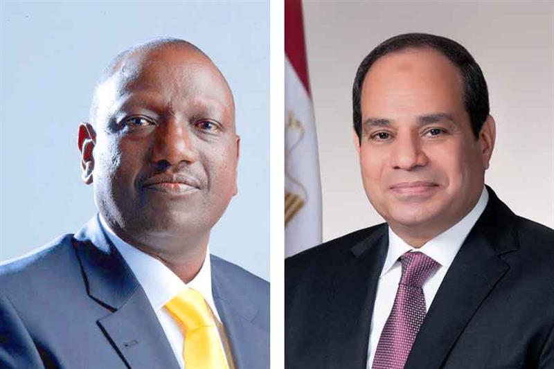  Kenyan President William Ruto and Egyptian President Abdel-Fattah El-Sisi 