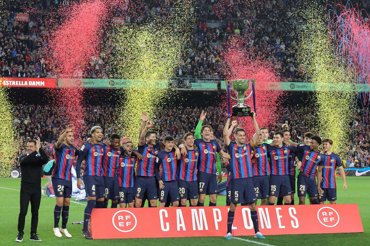 PHOTO GALLERY: Barcelona players celebrate Spain La Liga 2023 trophy