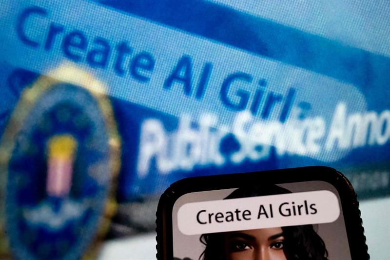 An advertisement to create AI girls reflected in a public service announcement issued by the FBI reg