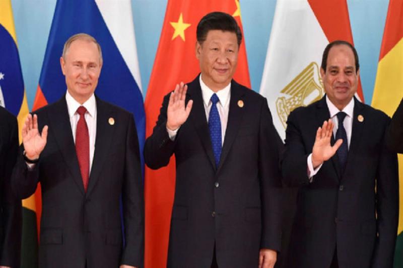 President Abdel Fattah El-Sisi with Presidents of Russia and China. BRICS.