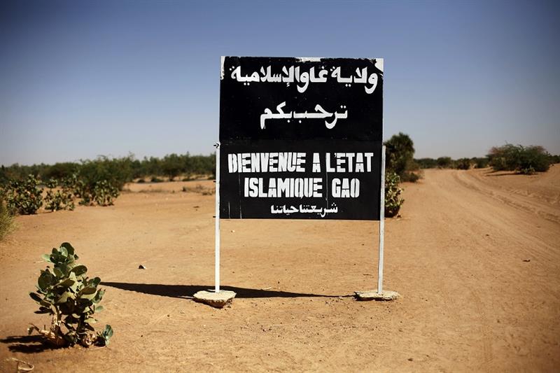 A sign on the northern road exiting in Gao, Northern Mali, reads  welcome to the Islamic state of Ga