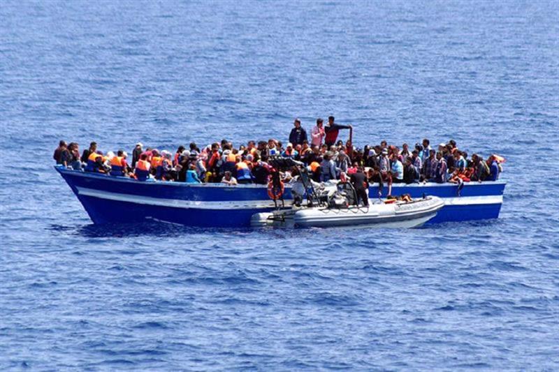 A boat carrying migrants