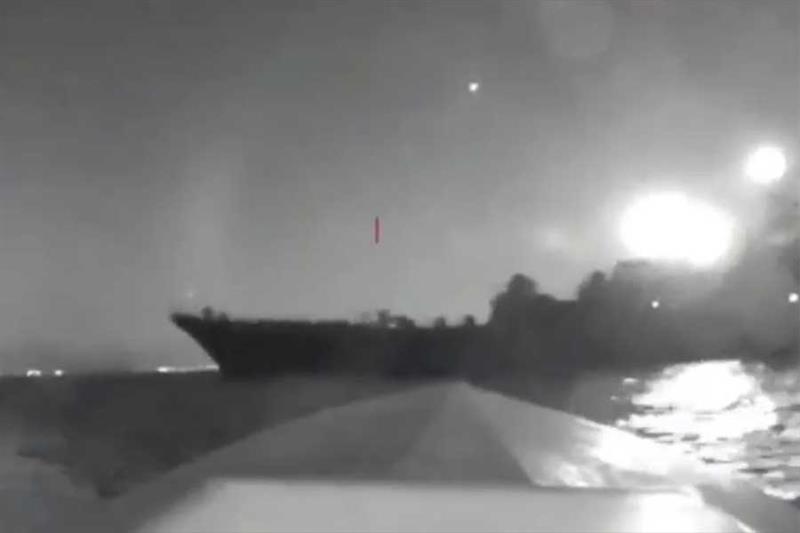 drone hit a Russian tanker 