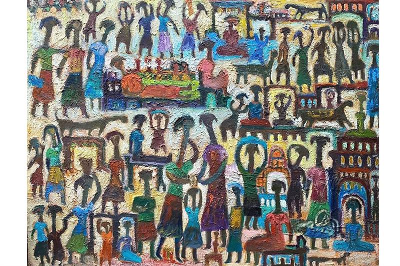 Hayam Abdel-Baky s painting on show at Bibliothek gallery