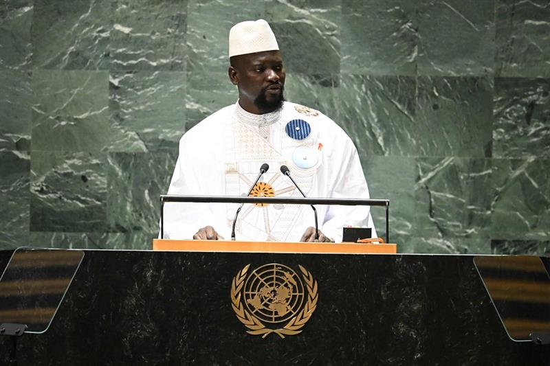 Guinea s President Mamady Doumbouya addresses the 78th United Nations General Assembly at UN headqua