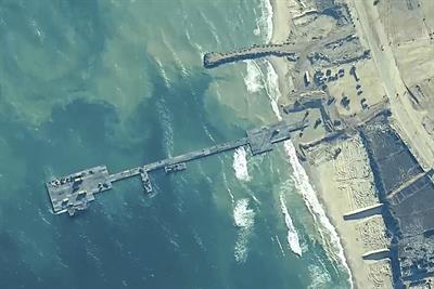  US aid pier in Gaza reestablished after storm damage