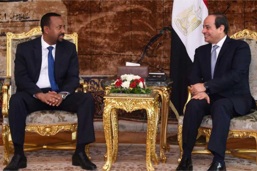 Caption : Ethiopian PM Abiy Ahmed during his visit to Cairo in June 2018 and his meeting with President El-Sisi (Photo: Egyptian Presidency)