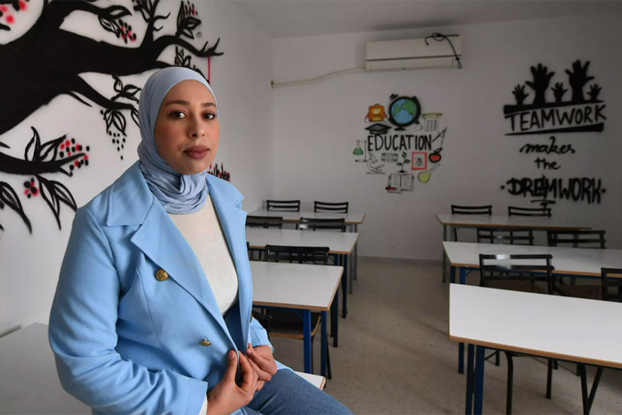 Mariem Chourabi, who has qualified as a tax accountant and has set up a centre to give children extra education support -- all by the age of 24 (Photo: AFP)