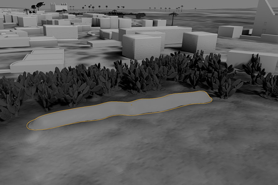 Multiple testimonies delivered by different witnesses suggest a possible additional mass execution and grave site near a remaining building by the village’s seashore source: Forensic Architecture’s 3-D model of the Tantura village 